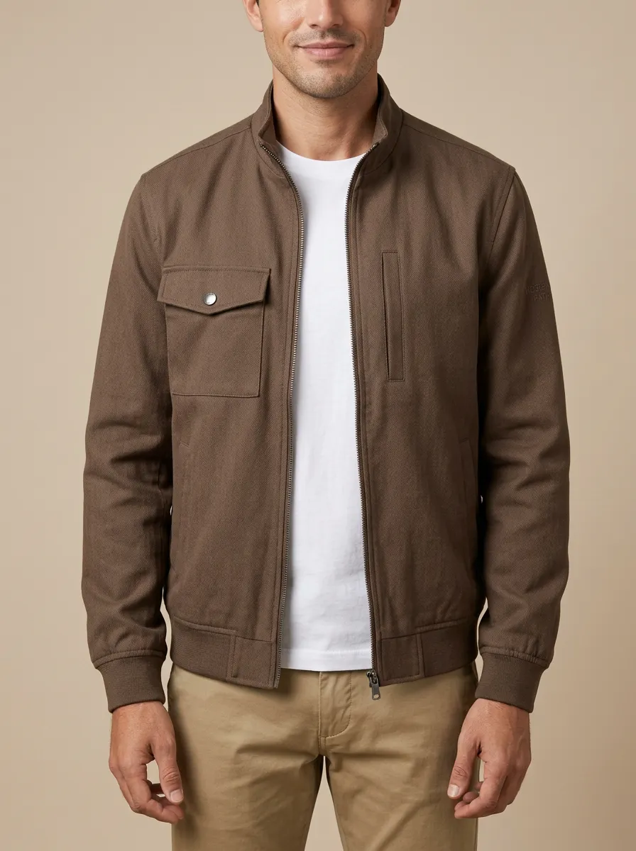 Utility Pocket Zip Bomber Jacket