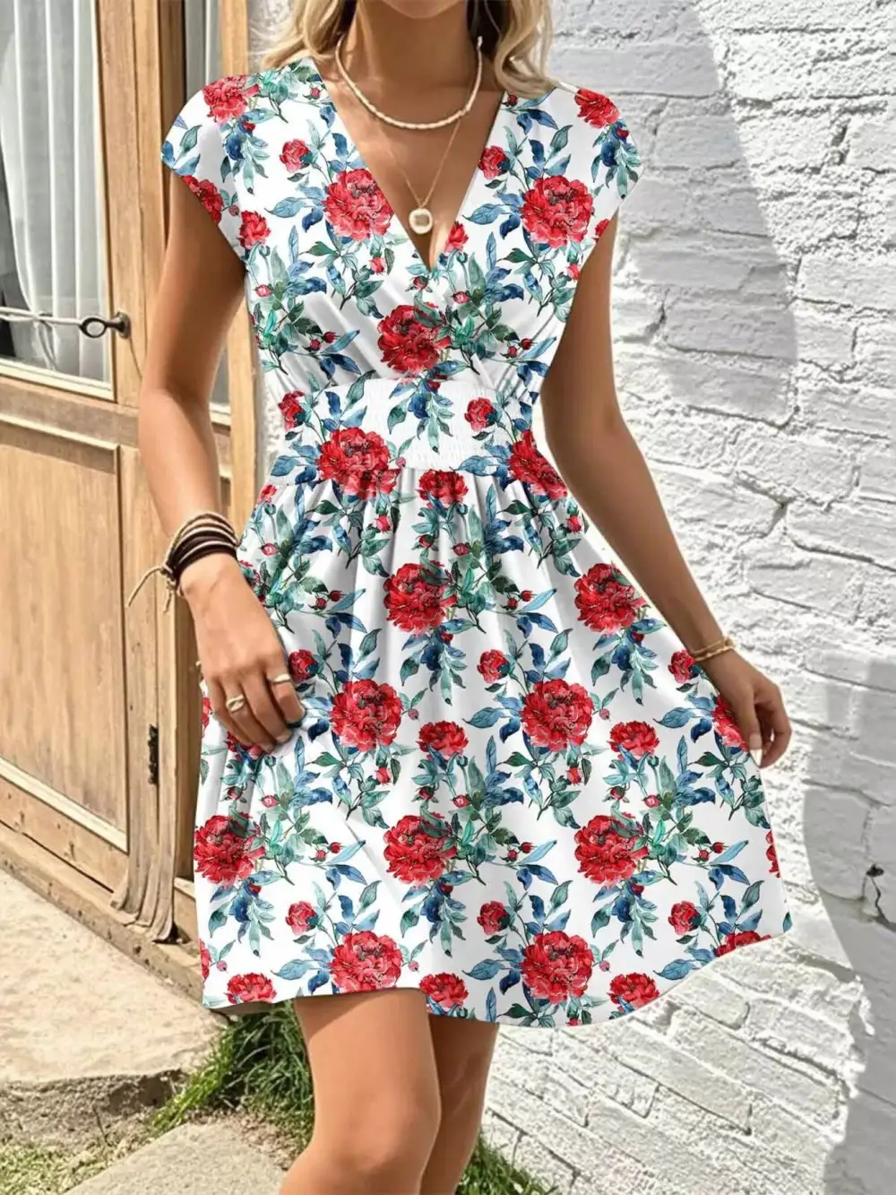Relaxed Shape Floral Printed Mini Dress