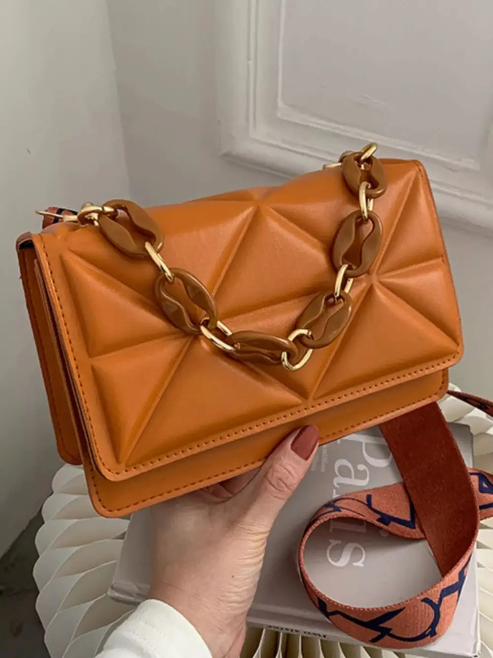 Quilted Adjustable Strap Crossbody Bag