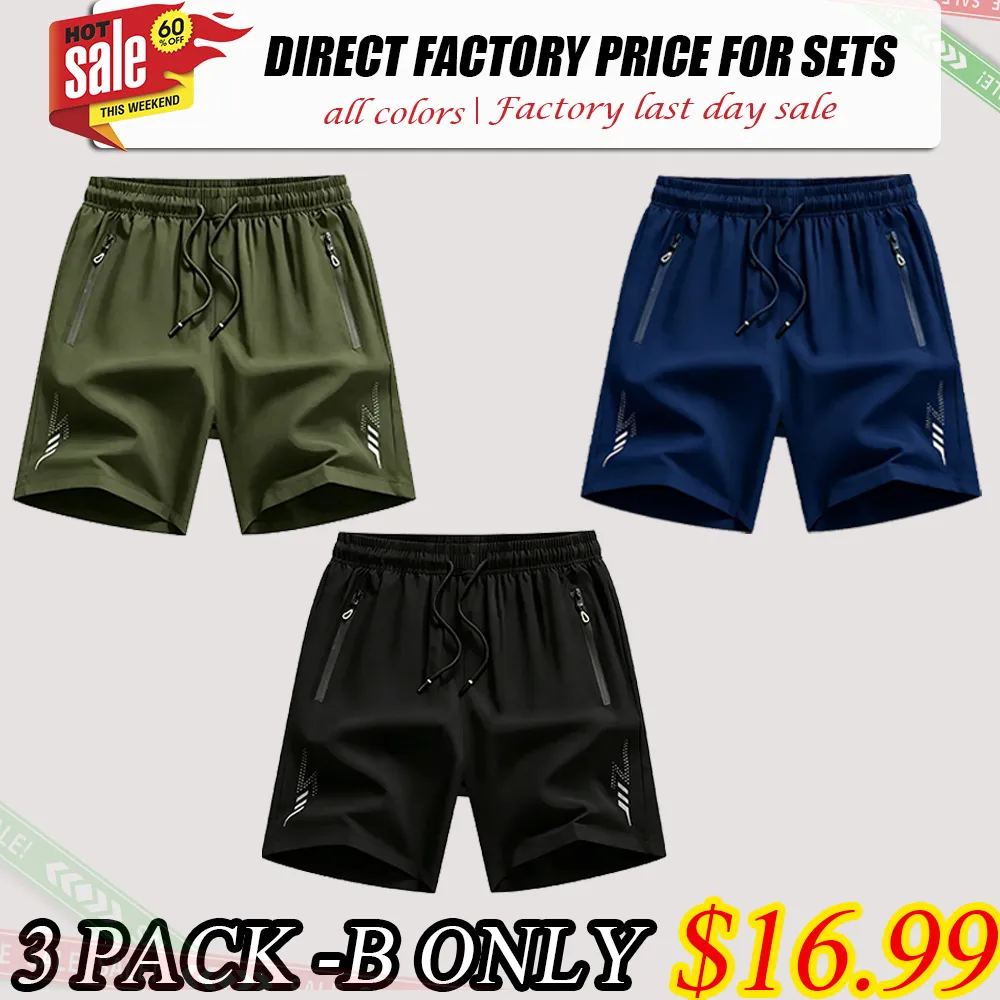 Men's 3pcs Lightweight Casual Comfy Shorts