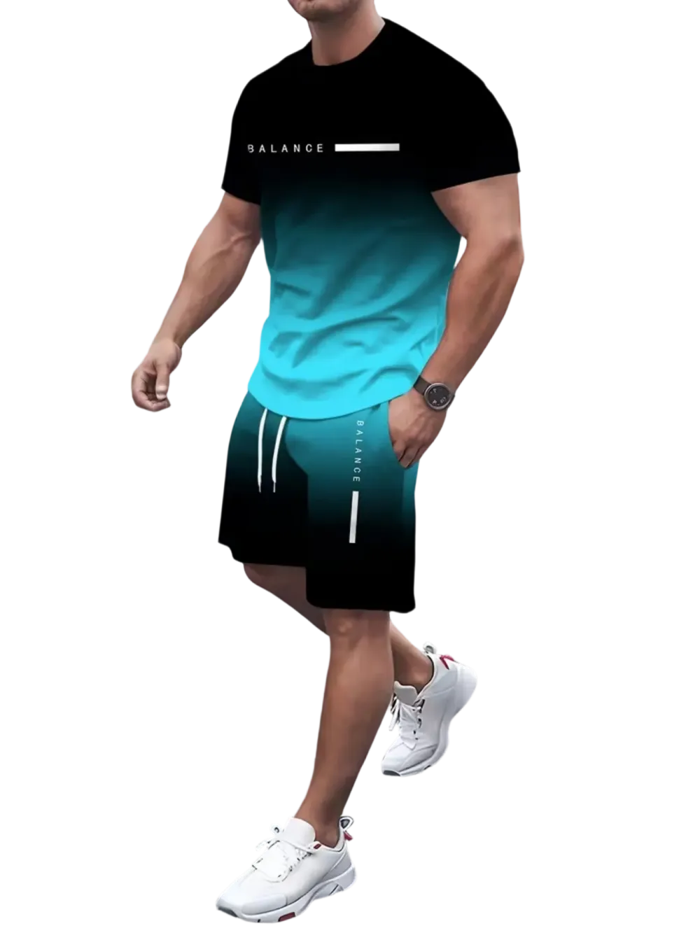 🔥 Men's Gradient Fitness Sets | Lightweight & Breathable Fabric, All-Day Comfort for Workouts