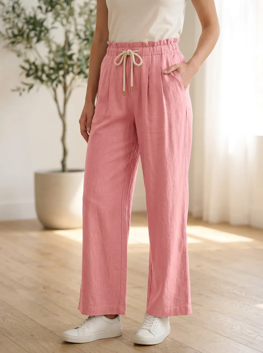 Women's Relaxed Graphic Adjustable Drawstring Waist Pants