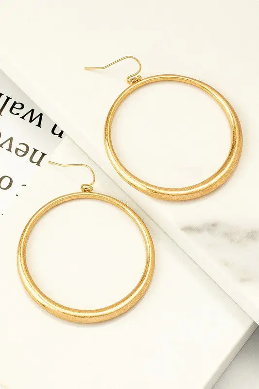 Harper Metal Hoop Drop Earrings