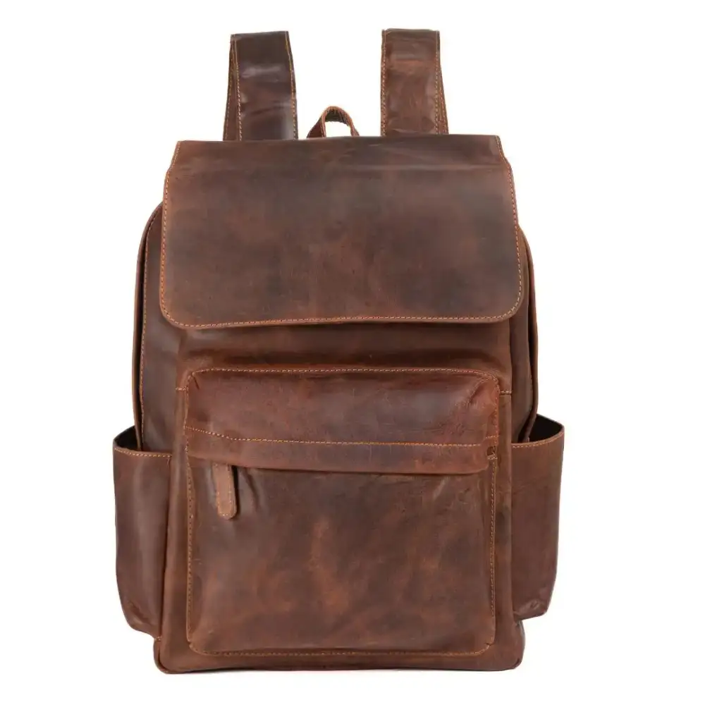 Faux Leather Roomy Pocket Everyday Backpack