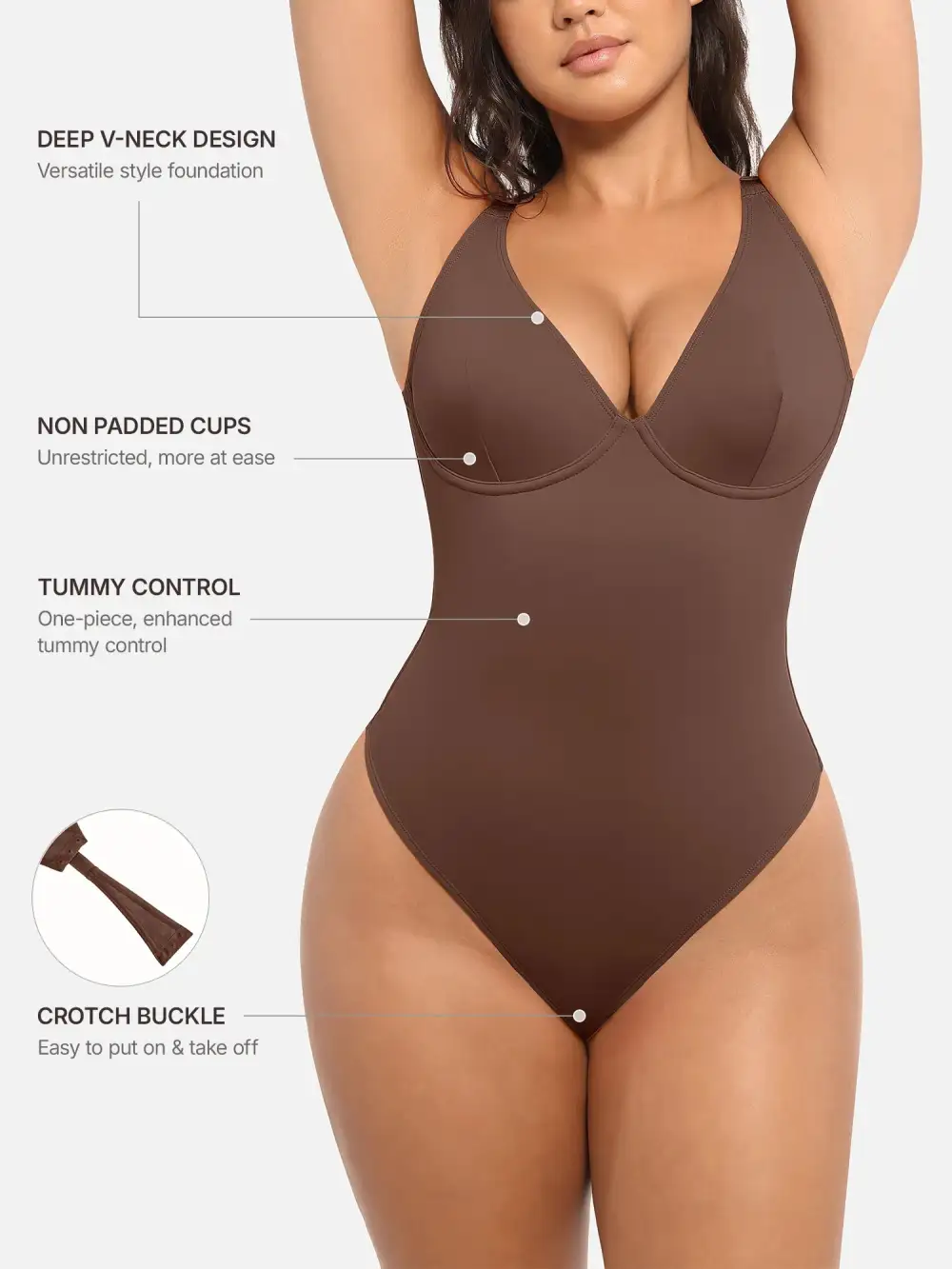 Plunge Supportive Shaping Bodysuit