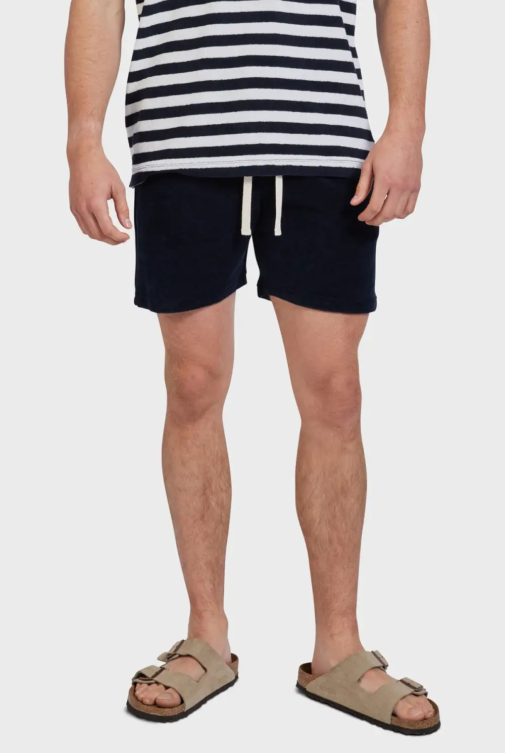 White Linen Blend Shorts