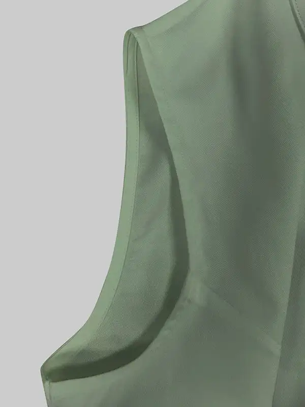 Jumpsuits Met Hoge Taille Losse Zakken Effen Kleur