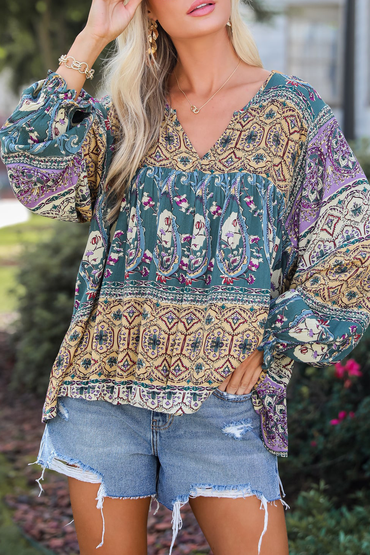 Playful Charisma Teal Blouse