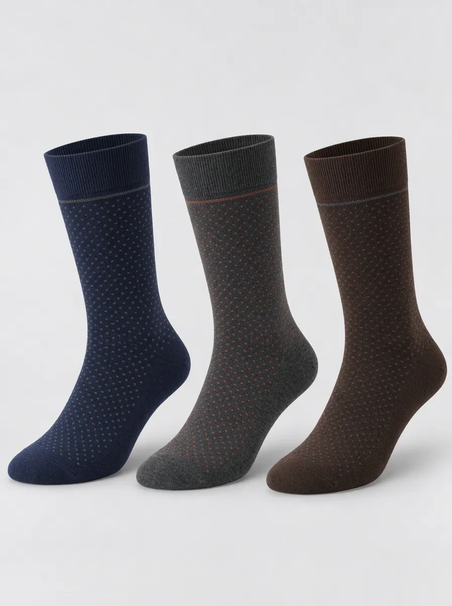 Men's Multicolor Polka Dot Crew Socks 3-Pack