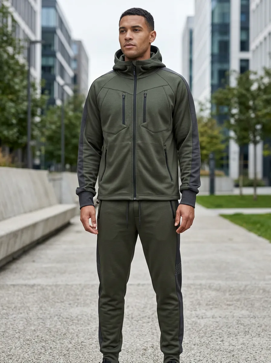 Zip-Up Hoodie Tactical-Inspired Techwear-Inspired Unisex Zip Hoodie Tracksuit Set
