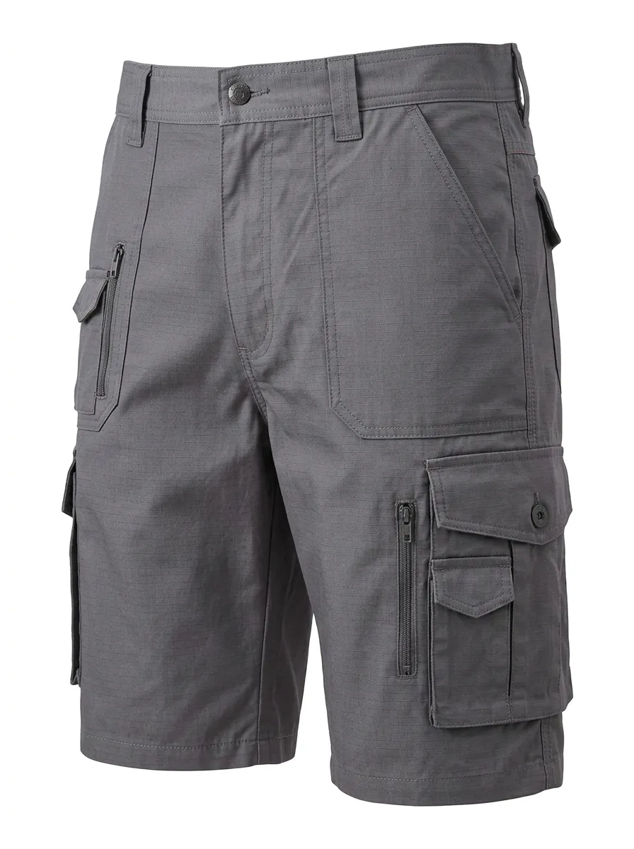 Men's Tactical Outdoor Grey Multi-Pocket Cargo Shorts