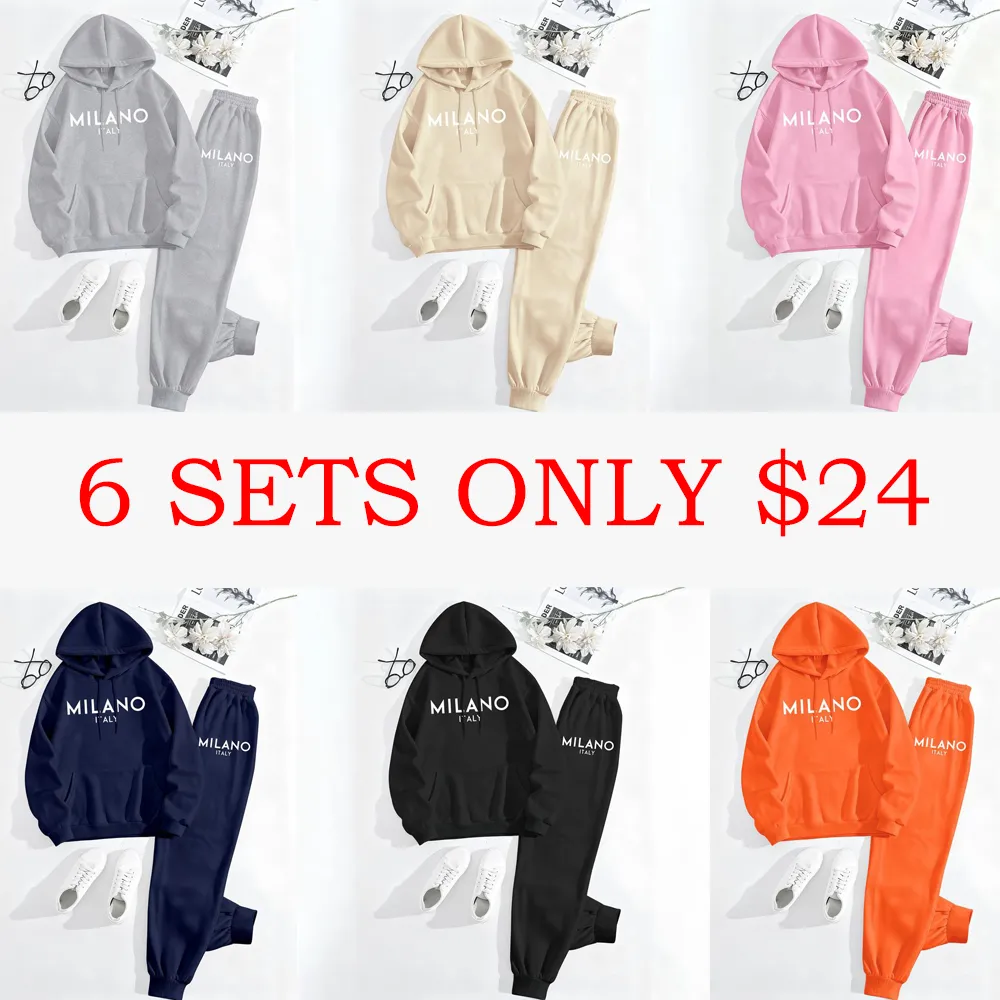 Women’s Milano City Print Hoodie & Track Pants Set – Trendy Fall/Winter Loungewear