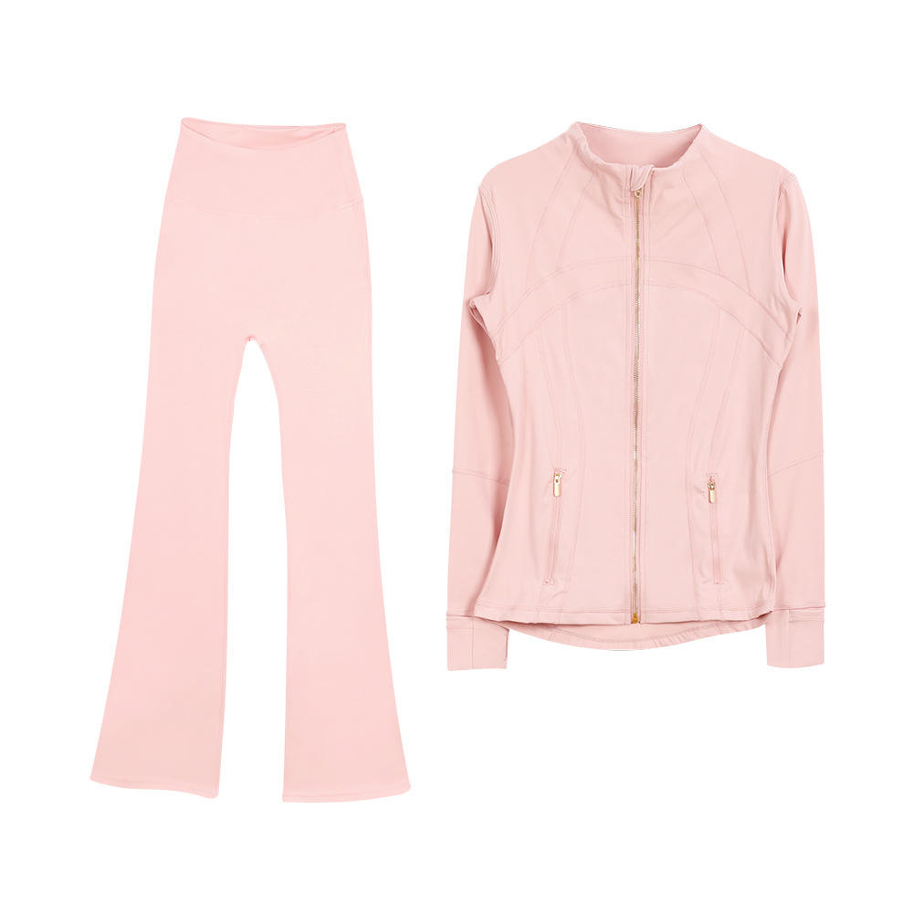 Women’s Slim Fit Long Sleeve Jacket & Flared Pants Set