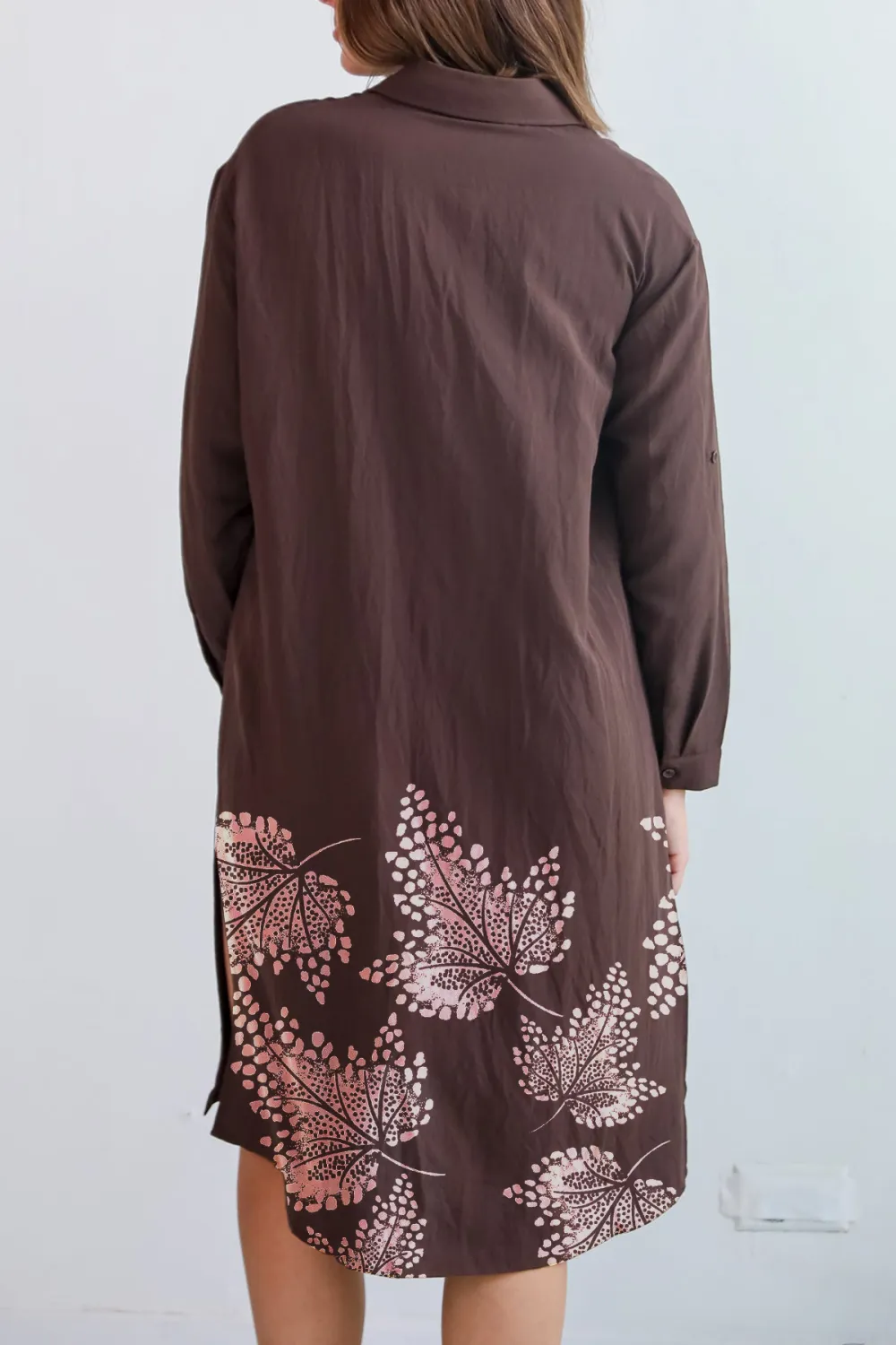 Cherished Chicness Brown Button Front Midi Dress