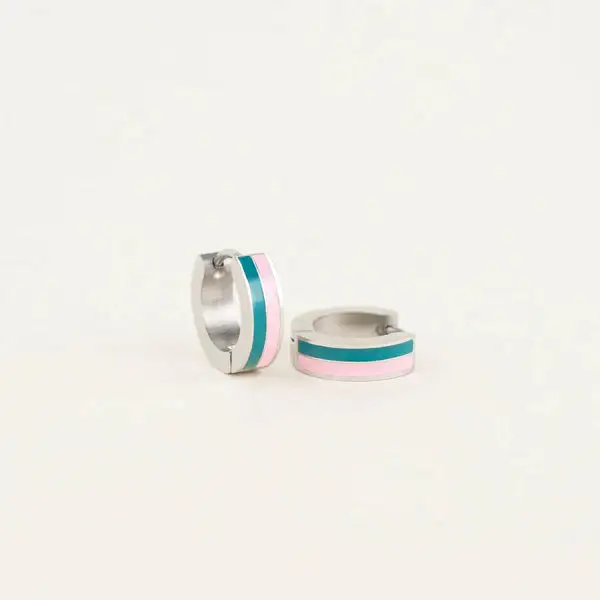 Stripe Huggie In Pink Green