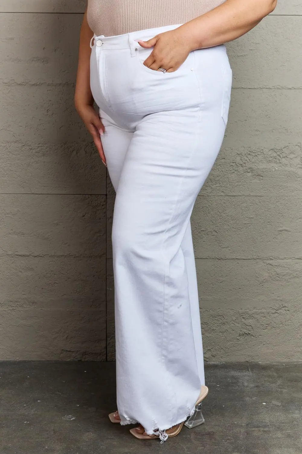 Polished Tiered Denim Jeans
