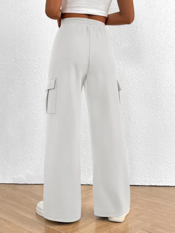 Casual High Waist Cargo Pants with Drawstring