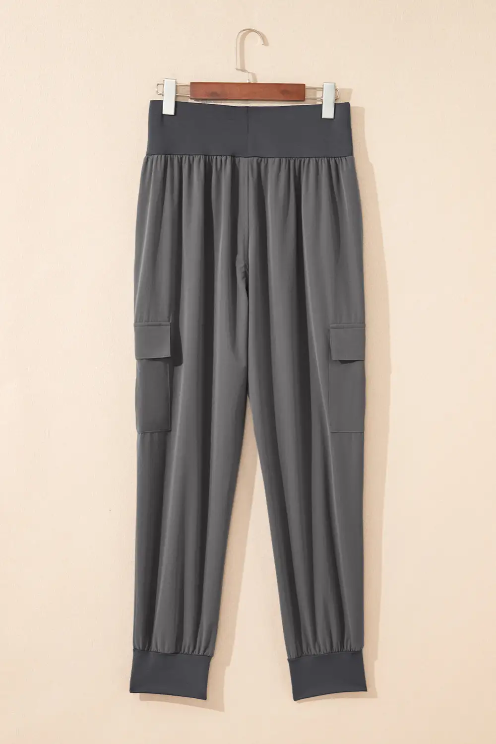Relaxed High-Waist Slim-Fit Elastic-Waist Pocketed Cargo Jogger Pants