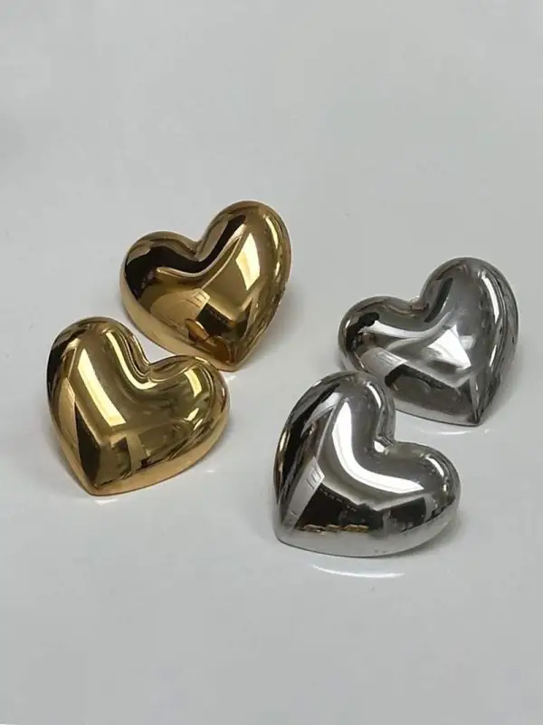Rounded Heart Earrings