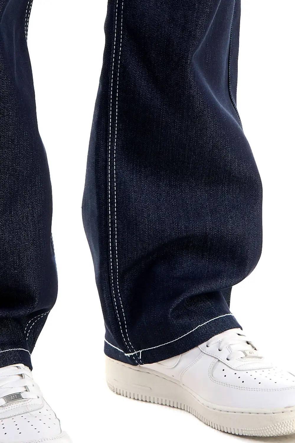 Men's Streetwear Raw Hem Stretch Relaxed Jeans