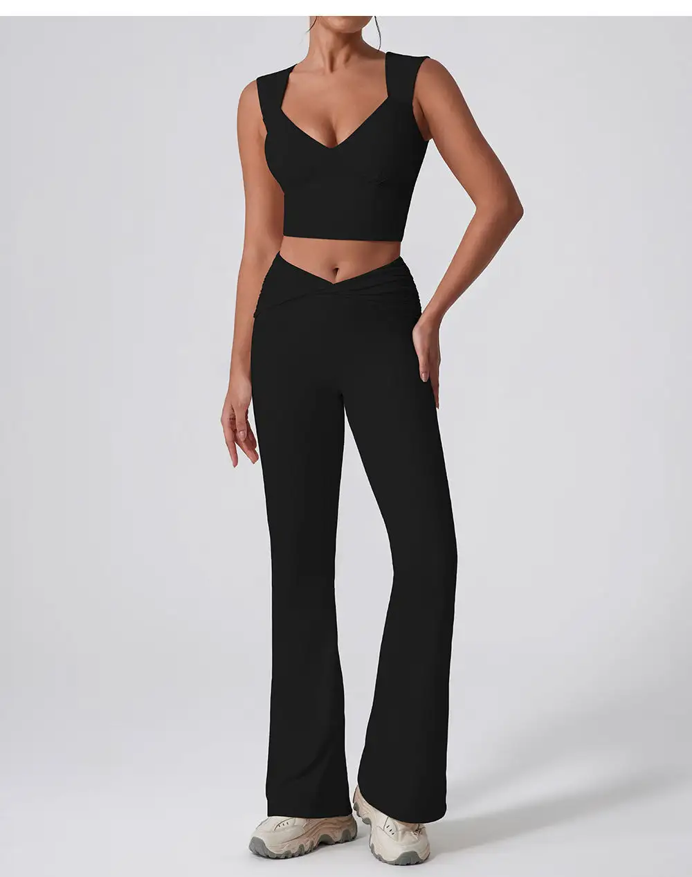 Quick-Dry Sleeveless Top, Vest and Trousers Active Set