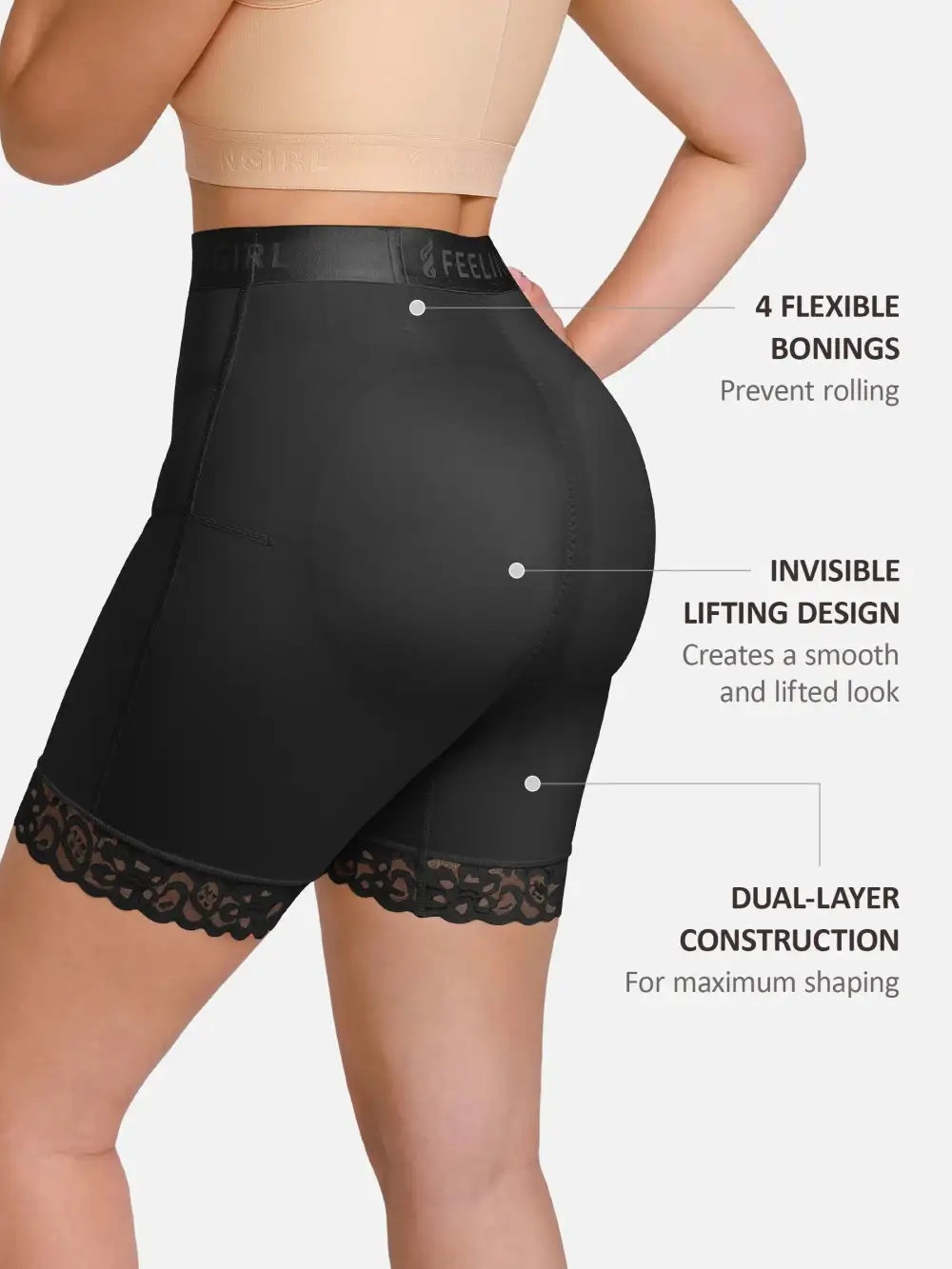 Front Zip Shaping Shorts