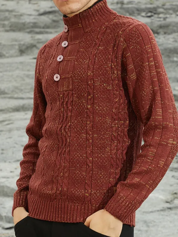 Casual Style Brown Knit Sweater