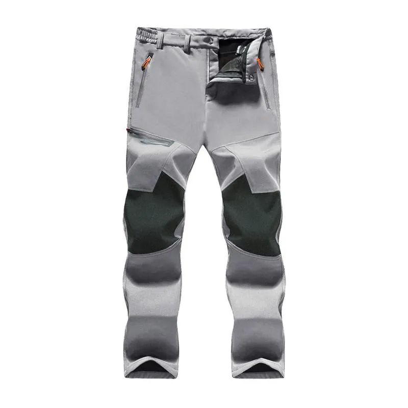 Men's Winter Pants Fleece Lined Ski Snow Pants Water Resistant 4 Zip Pockets Outdoor Work Pants FallFreshness Outdoorfun