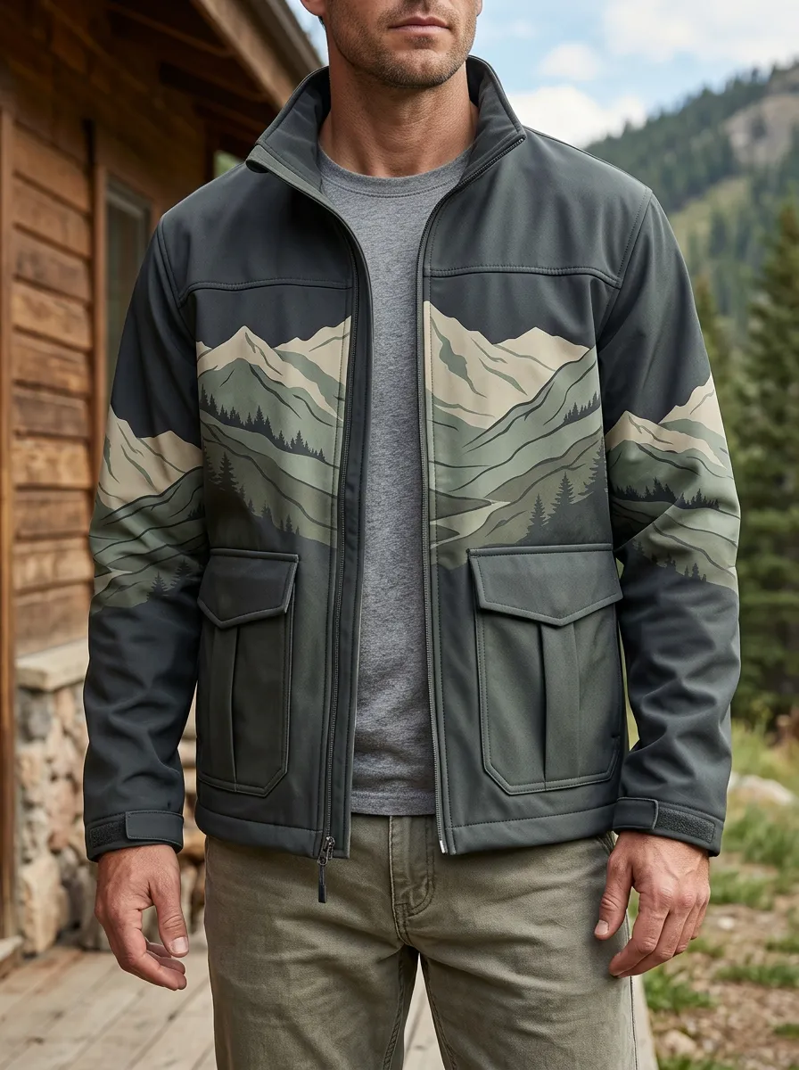 Men's Outdoor Nature Mountain Forest Rugged Outlook Jacket