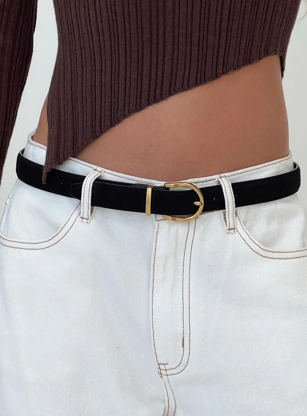 Soft Touch Buckle Suede-Like Belt