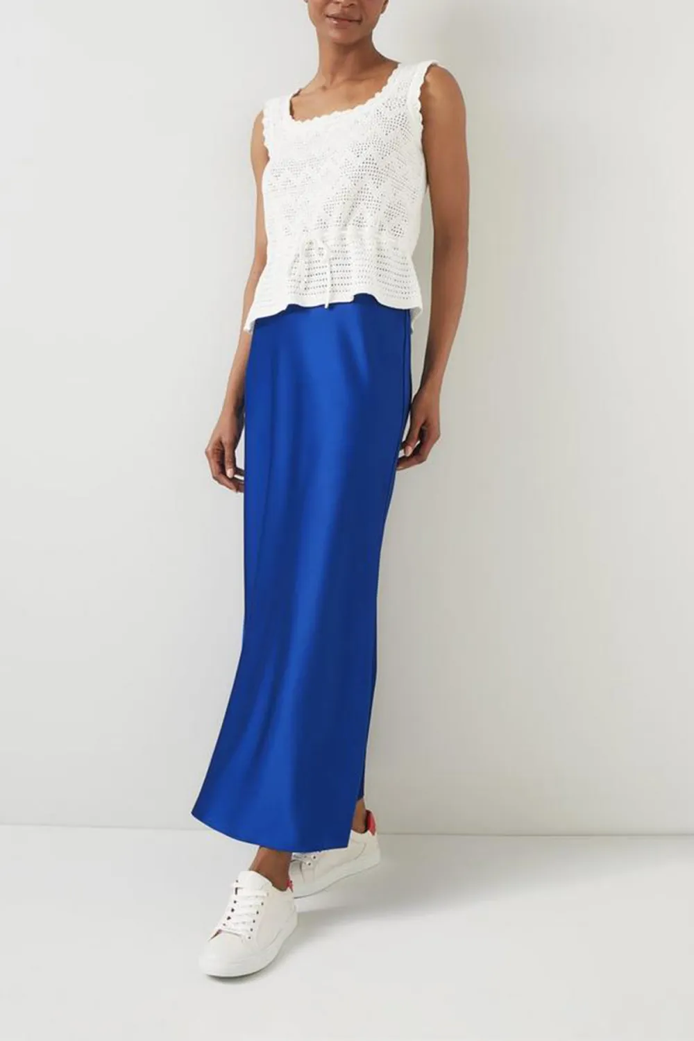 Royal Blue Flared Midi Skirt