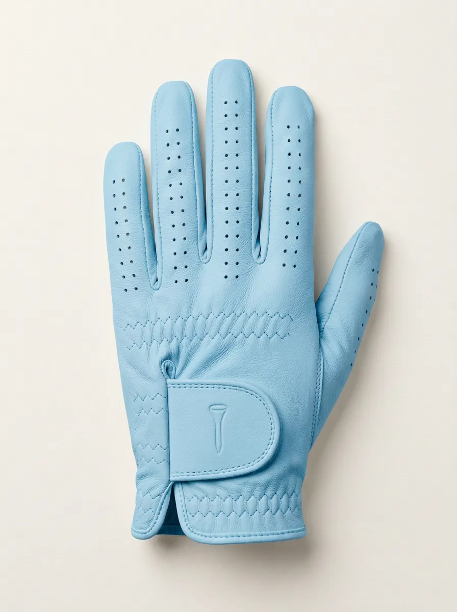Clubhouse Embossed Tee-Motif Leather Golf Glove