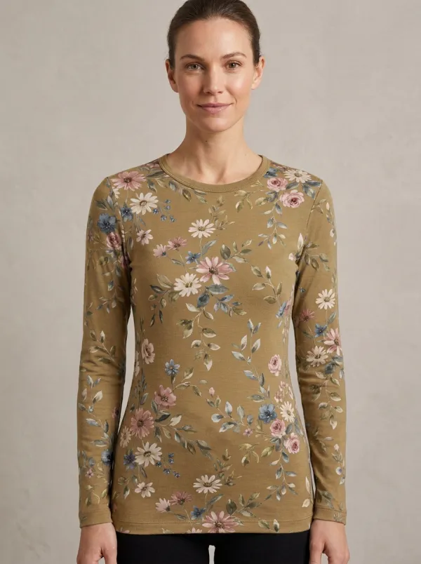 Women's Garden Petal Long Sleeve Thermal Top