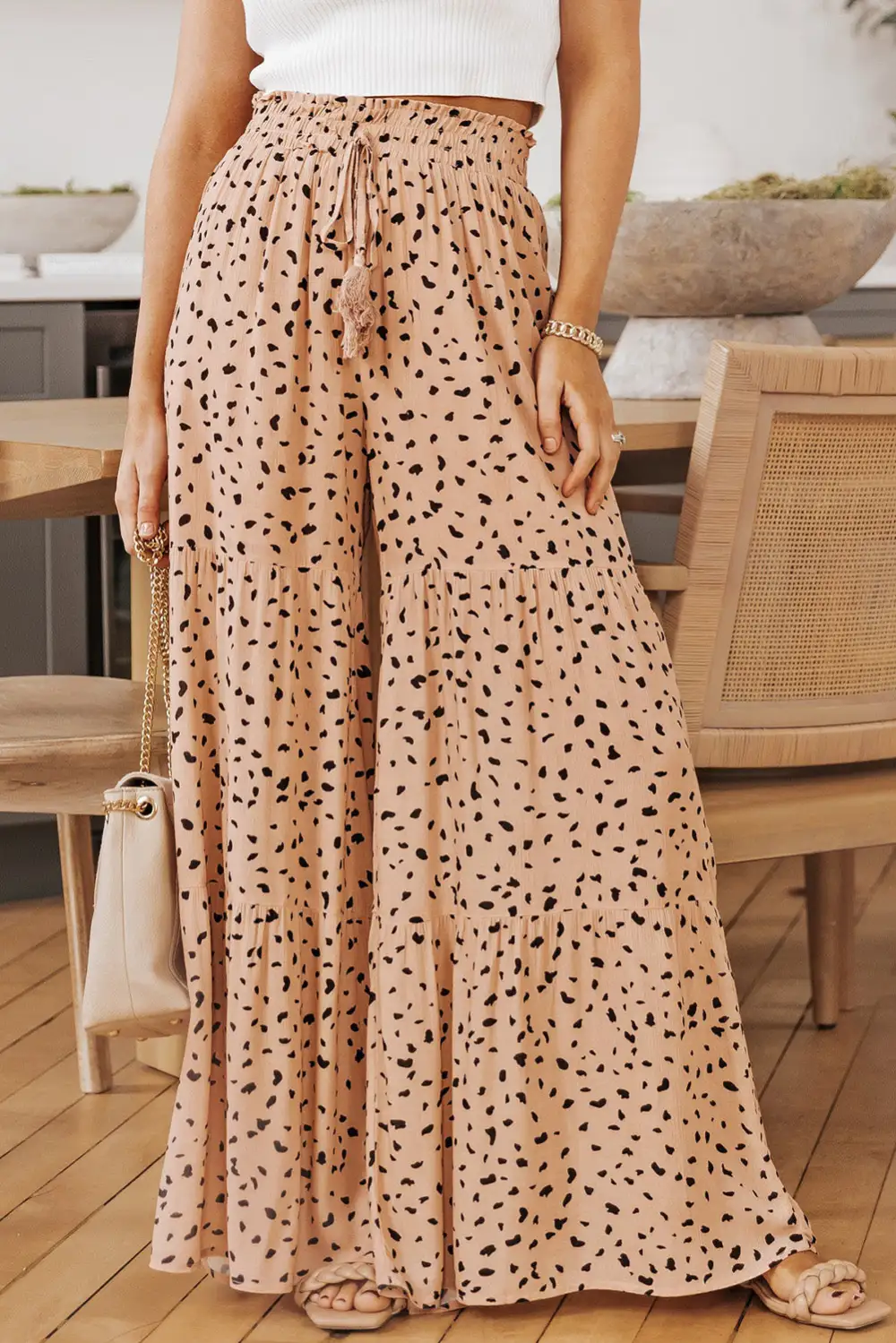 Everyday Tie Detail Wide Leg Pants