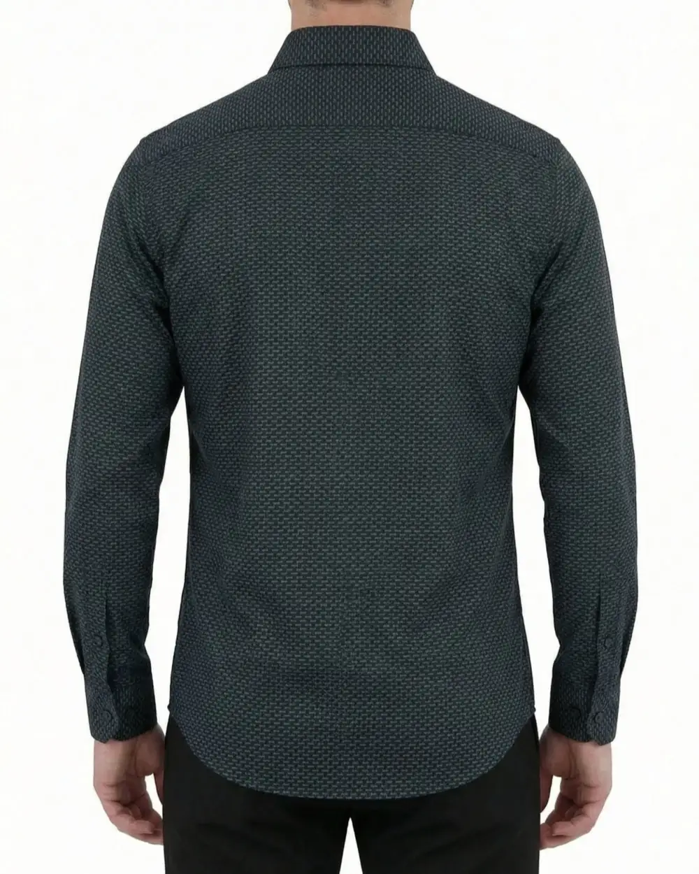 Geometric Geometric-Print Four-Way-Stretch Men's Sport Shirt