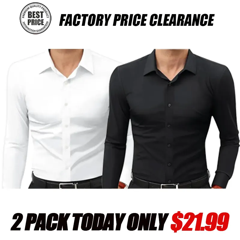 Stretch Slim-Fit Long-Sleeve Button-Down Shirt