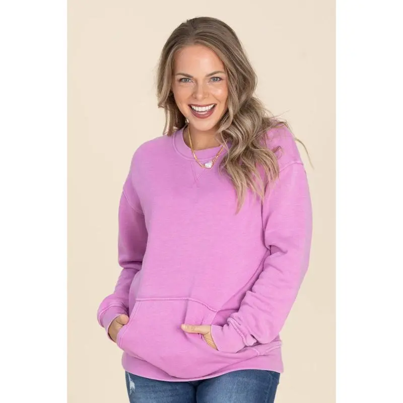 🔥Your Favorite Is Back! Pigment Dyed Cozy Campfire R-Neck Sweatshirt