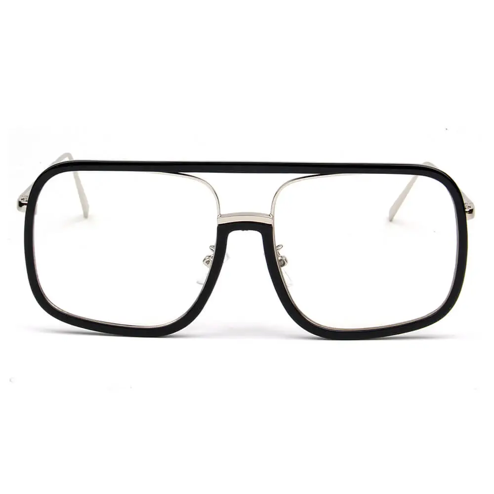 Fabric Woven Square Frame Sunglasses