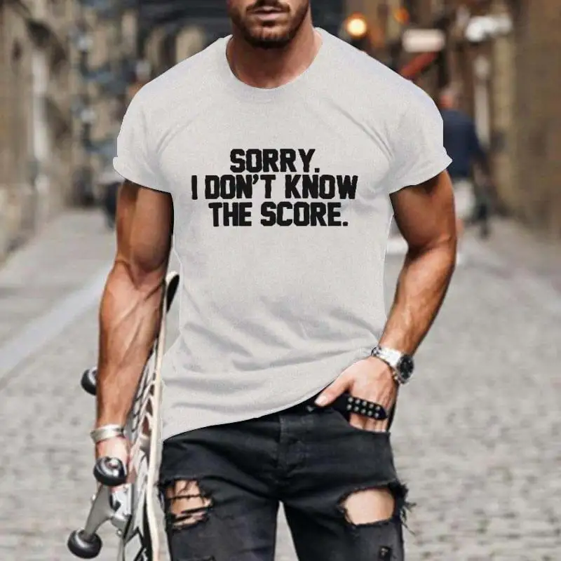 Men's Baseball Sorry I Don't Know The Score Print T-Shirt