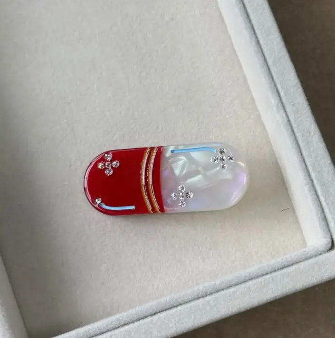 Pill Inspired Capsule Small Hair Clip