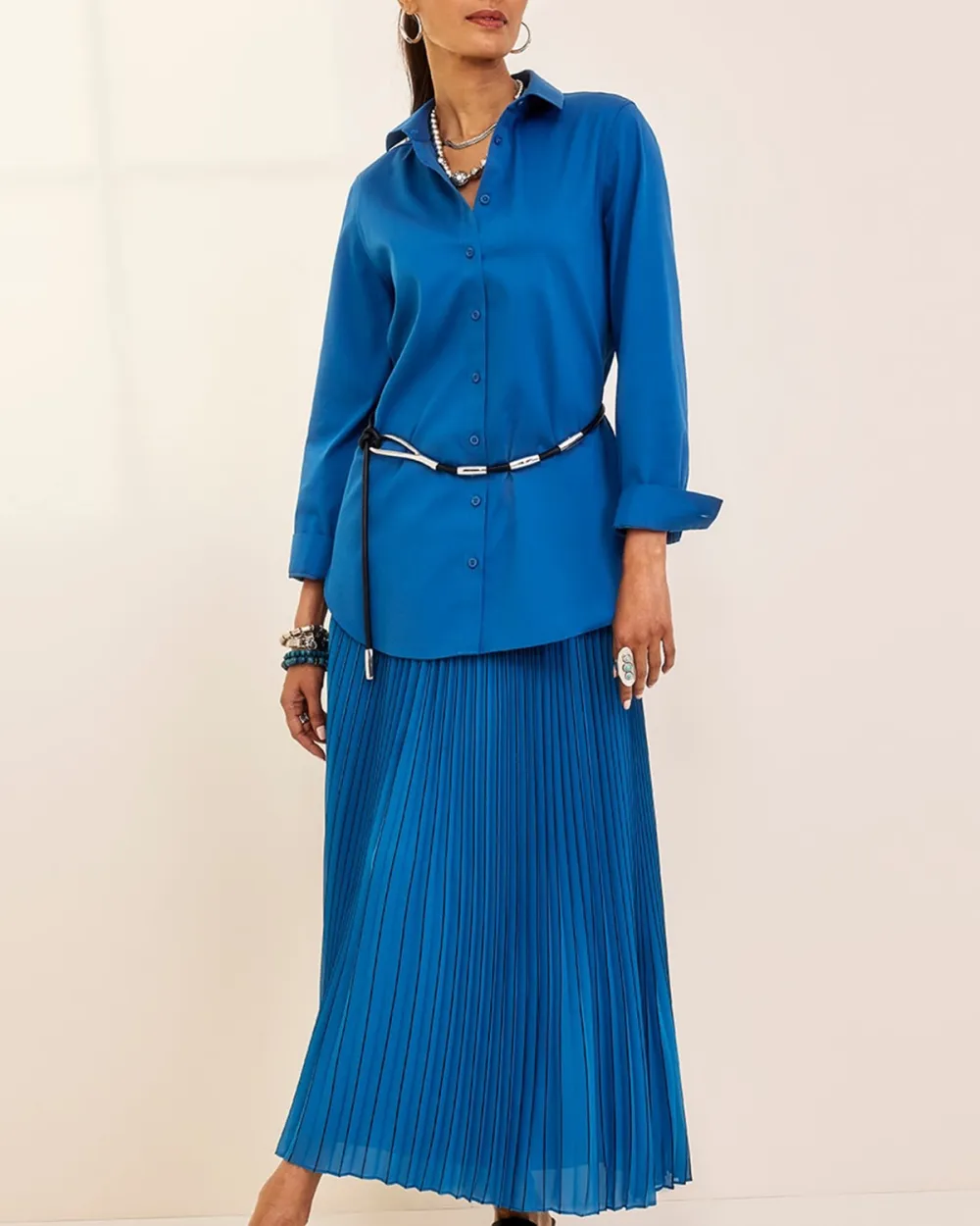 Pleated Midi Skirt
