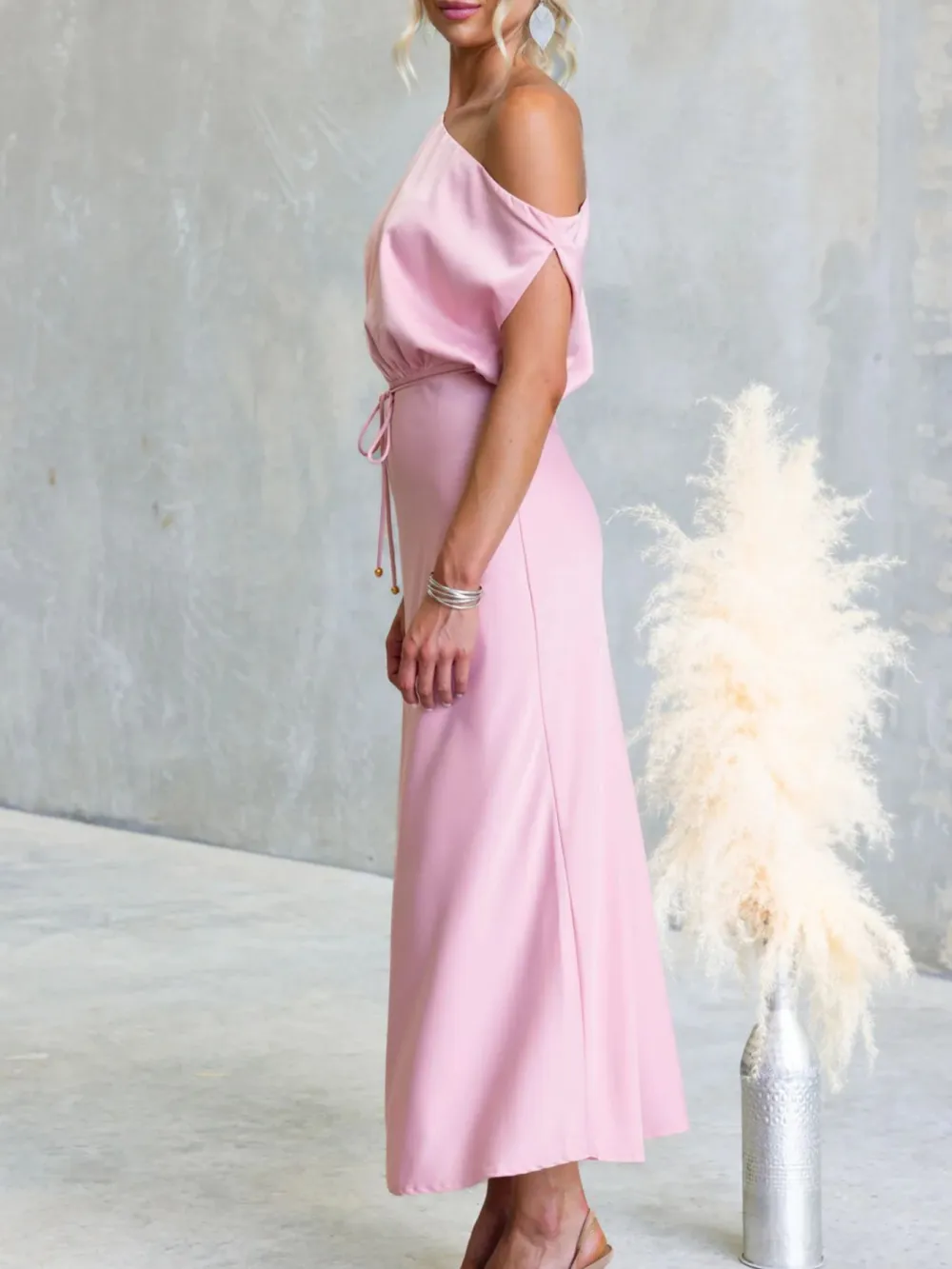 Shoulder Midi Dress