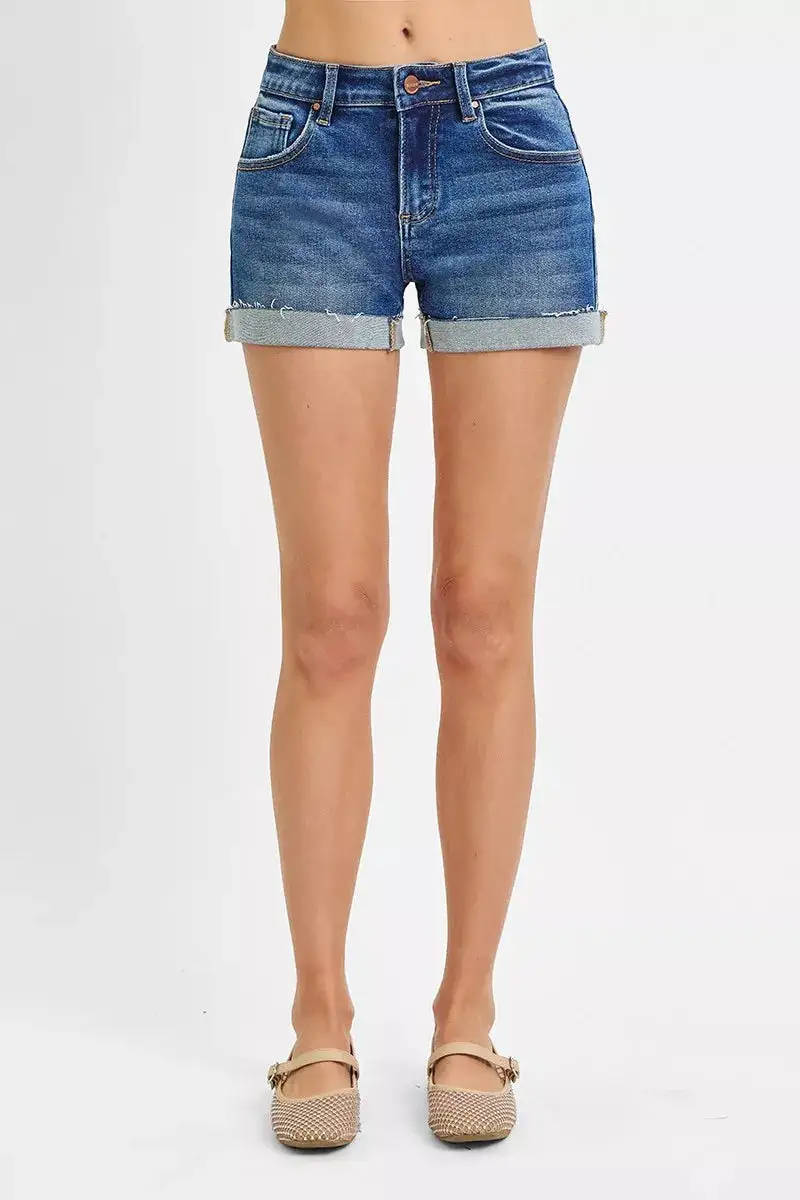 Low Rise Cuffed Shorts