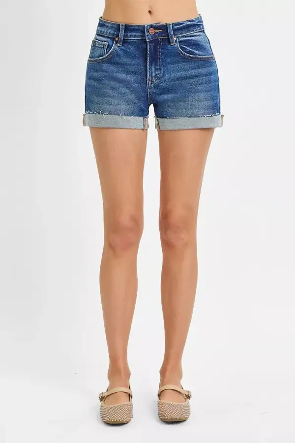Low Rise Cuffed Shorts