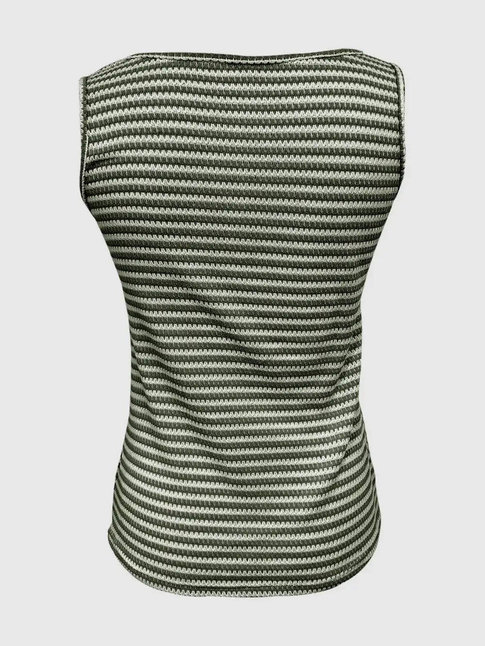 Striped Button-Front Knit Tank Top
