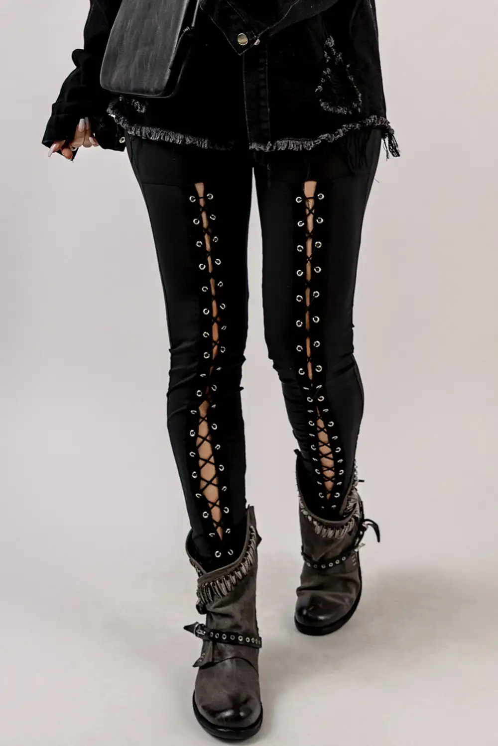 Everyday Lace Detail High Waist Pants