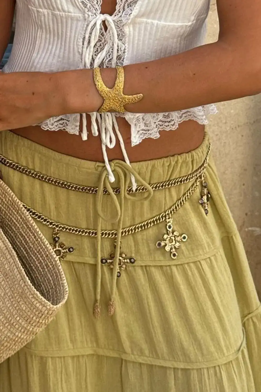 Quiet Drawstring Bohemian Skirt