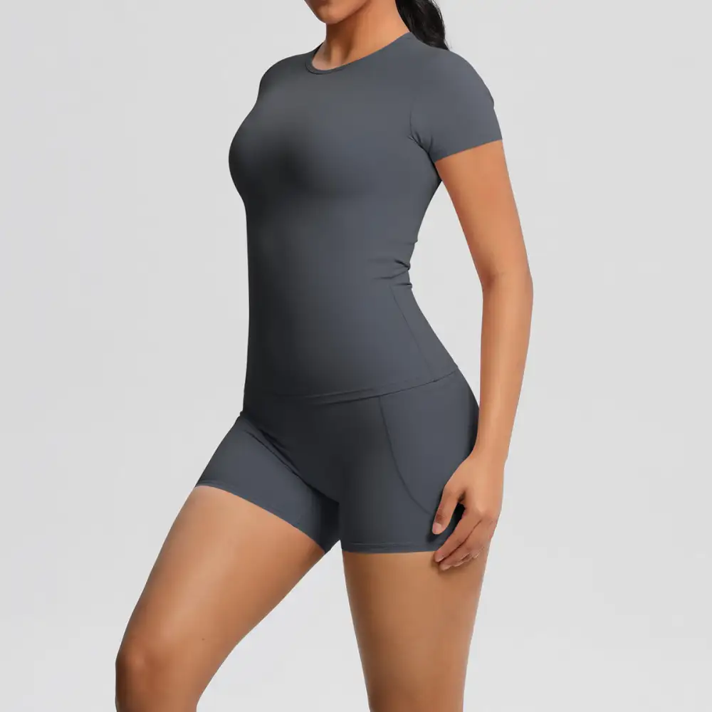 Brushed Short-Sleeve Top, Trousers and Shorts Active Set