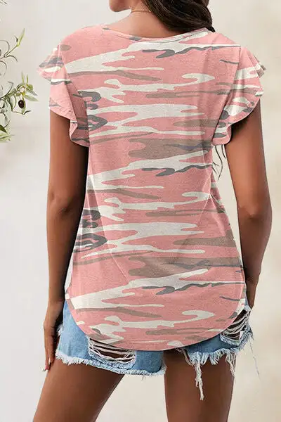 Playful Round-Neck Short-Sleeve Cotton T-Shirt