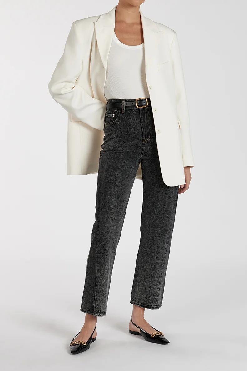 WASHED BLACK TWISTED SEAM JEAN